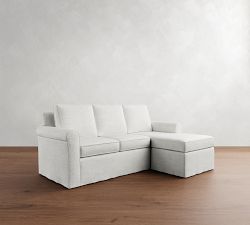 Cameron Roll Arm Slipcovered Reversible Chaise Sectional (88")