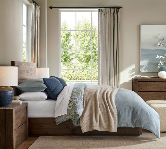 Linen Big Sur Cozy Patchwork Bedroom | Pottery Barn