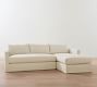 Carmel Slim Arm Slipcovered Chaise Sectional (107"&ndash;129")