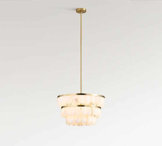 Solene Alabaster Tiered Round Chandelier (22") by Pottery Barn