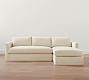 Carmel Slim Arm Slipcovered Chaise Sectional (107"&ndash;129")