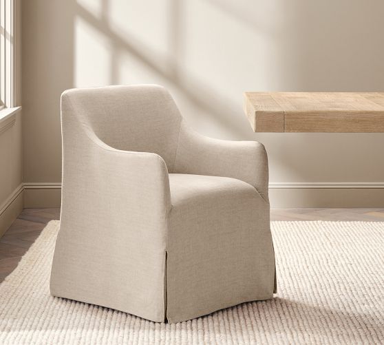 Maxine Slope Slipcovered Dining Armchair by Pottery Barn