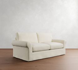 PB Comfort Modern Roll Arm Slipcovered Sofa (67"-120")