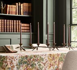 Botanical Forged Iron Candle Holder 
