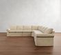 Buchanan Roll Arm Slipcovered 5-Piece Curved Wedge Sectional (164")