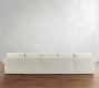Pearce Roll Arm Slipcovered 4-Piece Double Chaise Sectional (166")