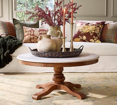 Scarlett Round Marble Coffee Table (36