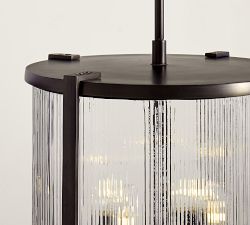 Blaine Ribbed Glass Round Indoor/Outdoor Pendant (14")