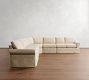 Buchanan Roll Arm Slipcovered 5-Piece Curved Wedge Sectional (164")