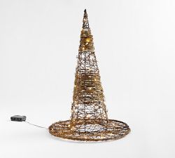 Lit Woven Witch Hat