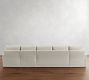 Pearce Square Arm Slipcovered 4-Piece Double Chaise Sectional (155")
