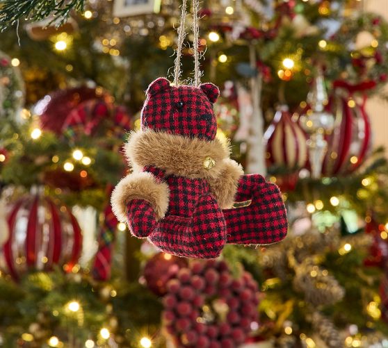 Plaid Bear Ornament