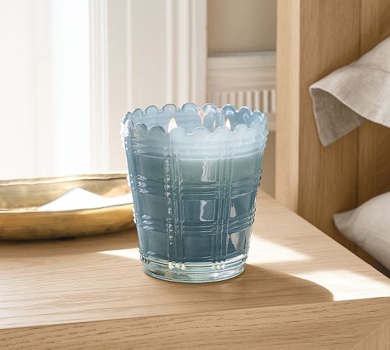Scallop Glass Candle - Citrus Herb