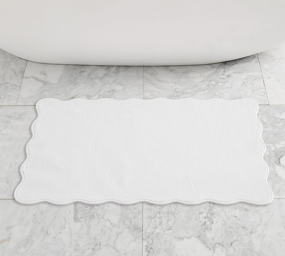 Scalloped Bath Mat - White, 21" x 34"