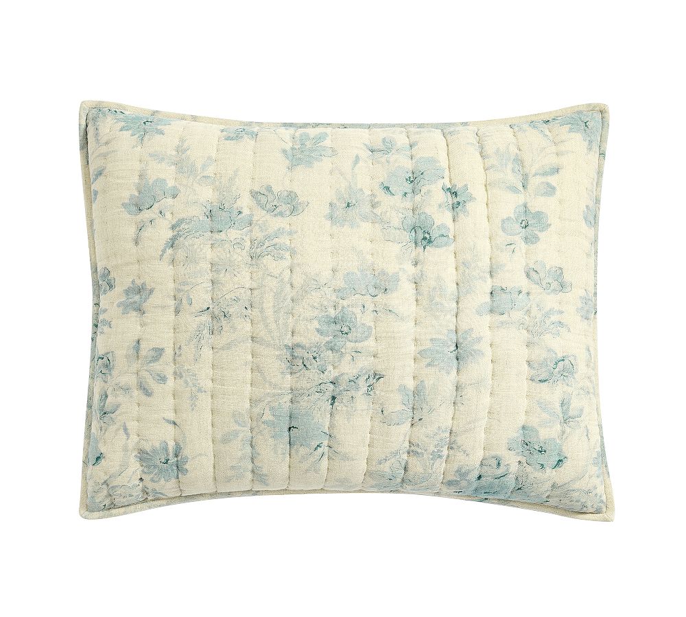 Floral Cloud Reversible Quilted Sham - Blue Multi, Standard