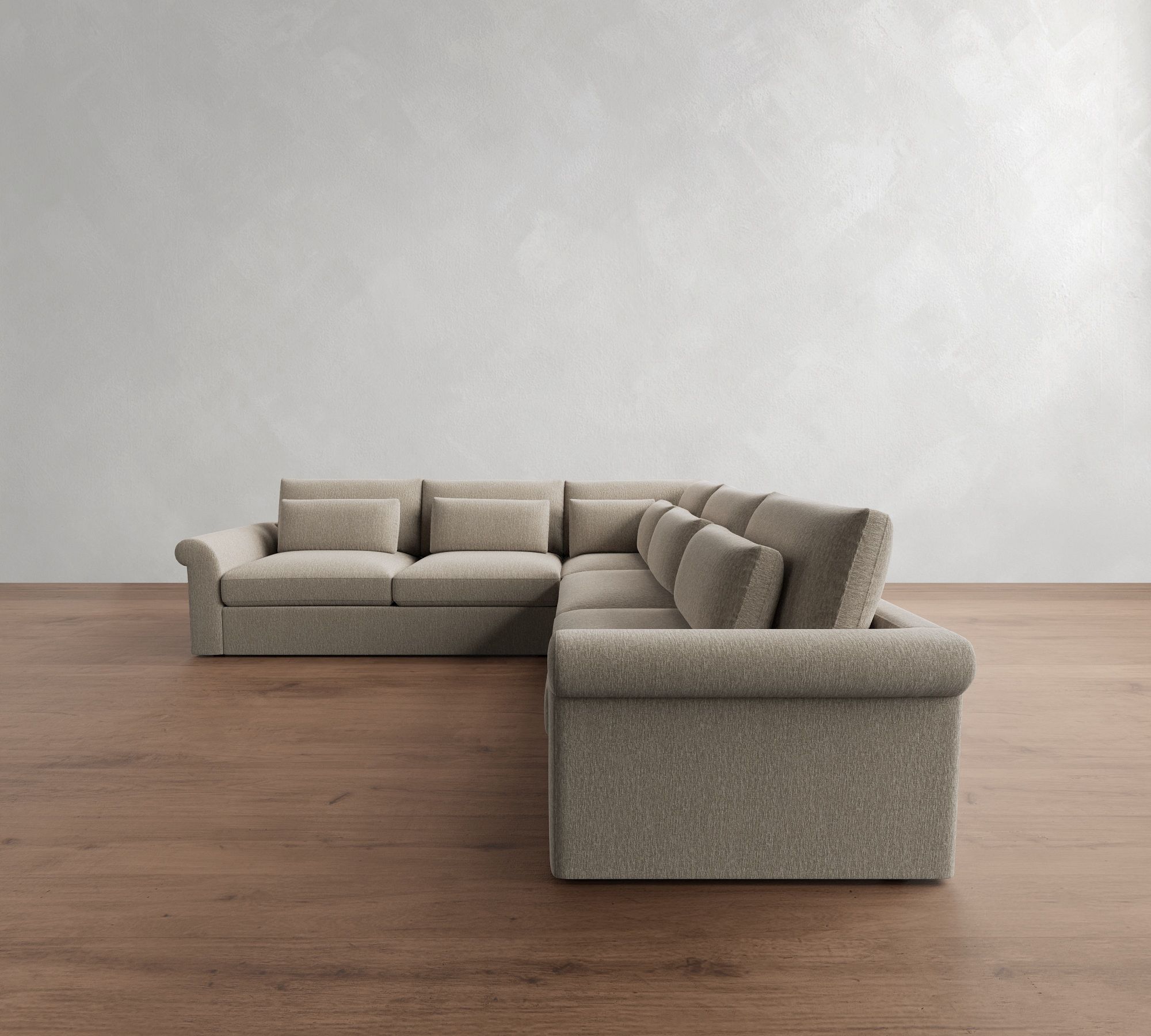 Westwood Roll Arm Deep Seat 3-Piece L-Shaped Sectional (125")