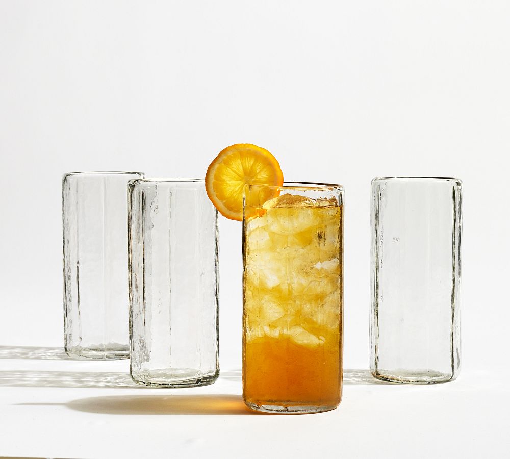 Hammered Handcrafted Tumblers - Set of 4 - Set of 4 - Clear