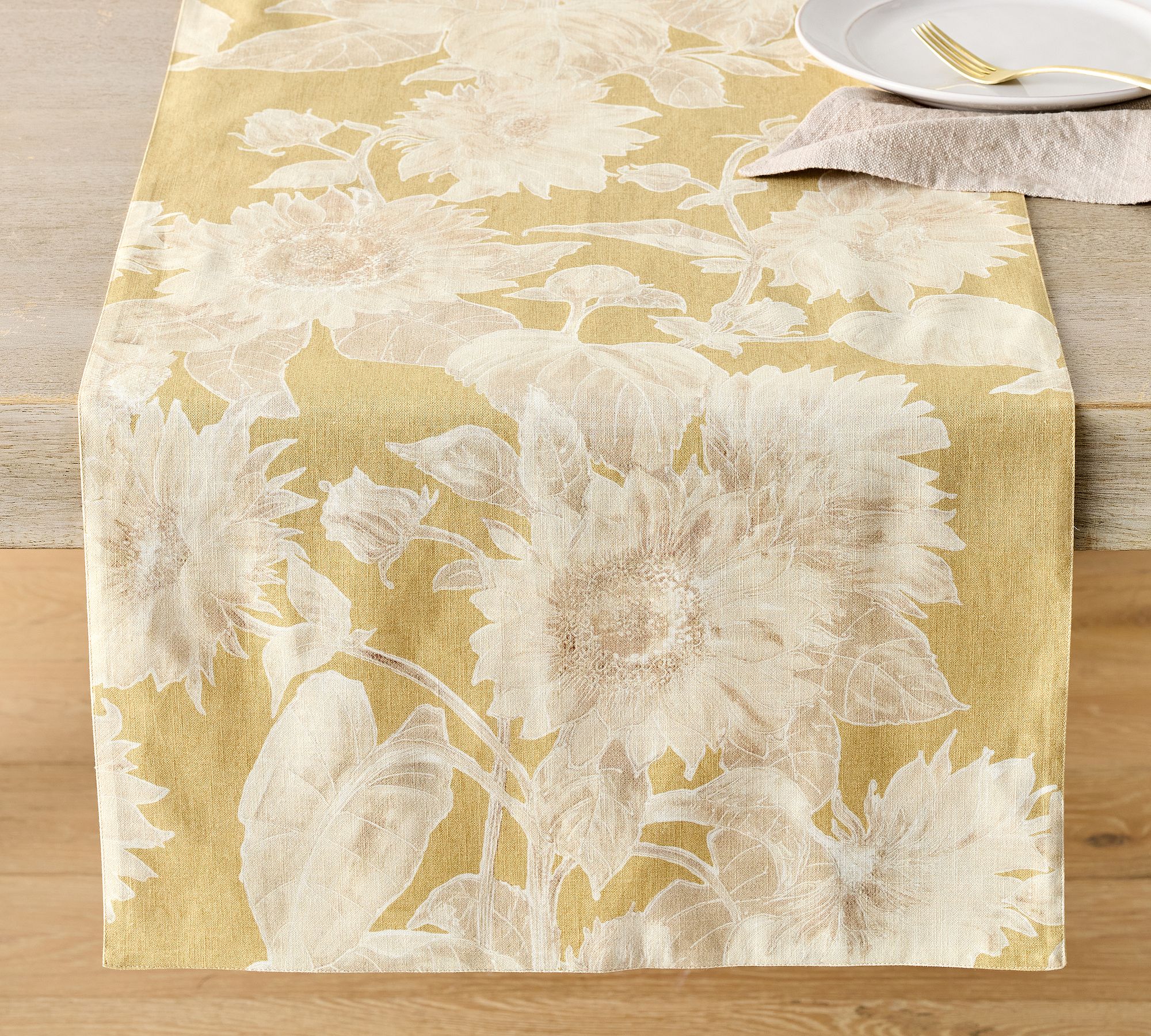 Sunflower Botanical Organic Cotton Table Runner