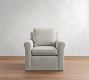 Cameron Modern Roll Arm Slipcovered Swivel Chair