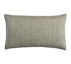 Open Box: Belgian Flax Linen Tufted Quilted Sham, King, Set of 2 - Dark Green