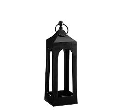Open Box: Caleb Handcrafted Metal Outdoor Lantern, Small 21.5"H - Black