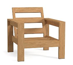 Open Box: Malibu Teak Outdoor Lounge Chair Frame Only - Natural