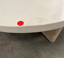 Open Box: Cayman Concrete &amp; Eucalyptus Round Outdoor Nesting Coffee Table, 40" Diam. - Biscotti/White Concrete Top