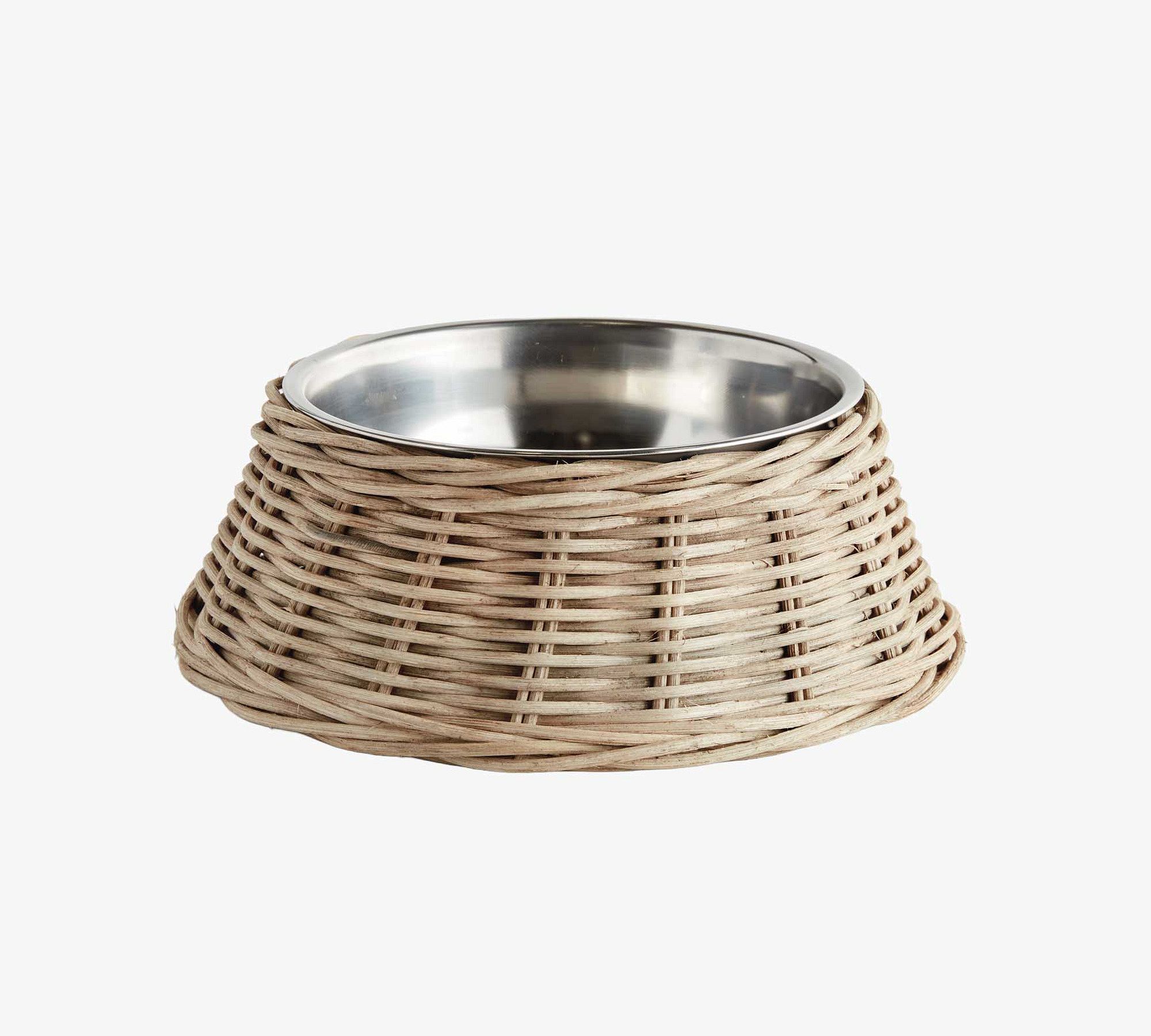 Charlotte Rattan Pet Bowls