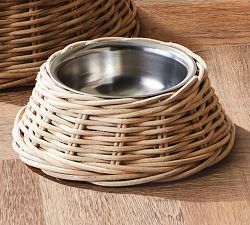 Charlotte Rattan Pet Bowls