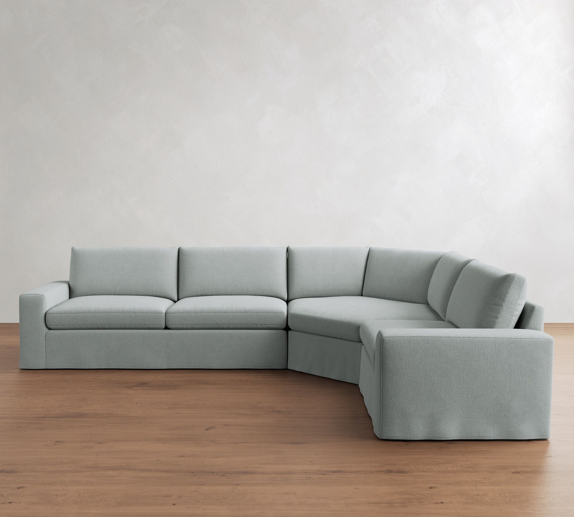 Sierra Slipcovered 3-Piece Wedge Sectional (137"&ndash;147")