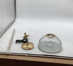 Open Box: Beck Cast Glass Round Pendant, (Large 10" Diam.) - Brass