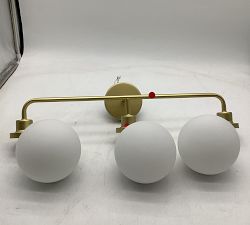 Open Box: Belling Triple Sconce (28") - Milk Glass, Brass