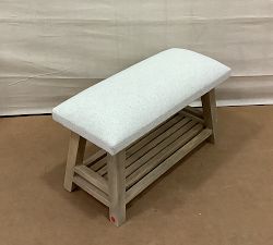 Open Box: Low Boucle Entry Bench (28.5") - Oatmeal, Fog