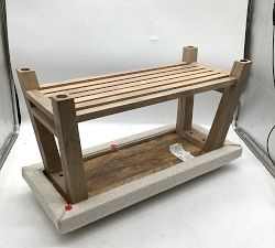 Open Box: Low Boucle Entry Bench (28.5") - Oatmeal, Fog