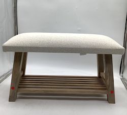 Open Box: Low Boucle Entry Bench (28.5") - Oatmeal, Fog
