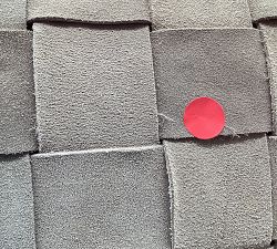 Open Box: Suede Basketweave Pouf - Camel