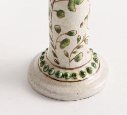 Green Floral Candle Holder