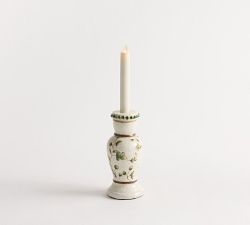 Green Floral Candle Holder