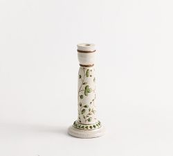 Green Floral Candle Holder