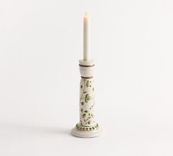 Green Floral Candle Holder