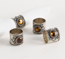 Faux Amber Napkin Rings - Set of 4