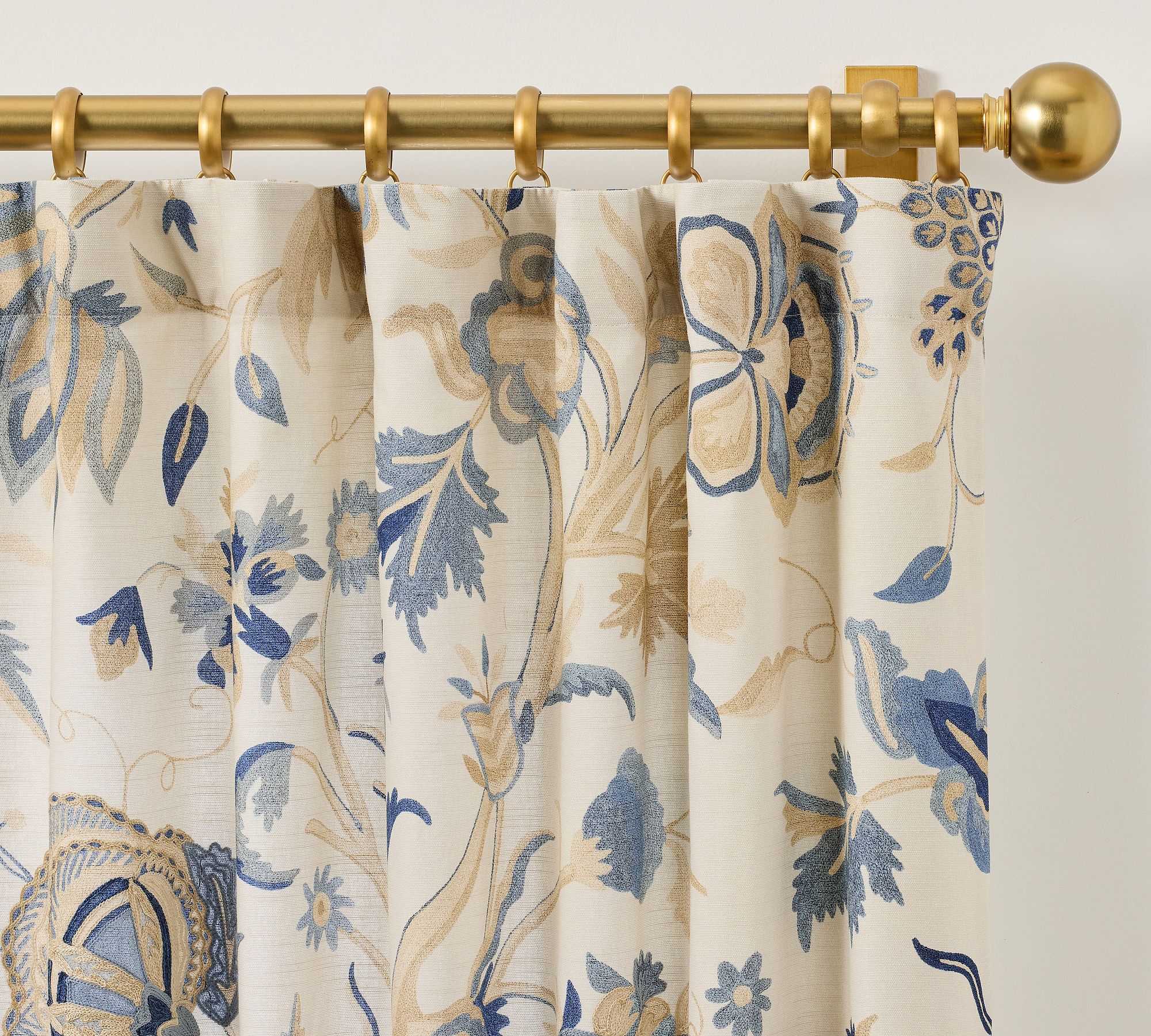 Lydia Palampore Embroidered Curtain