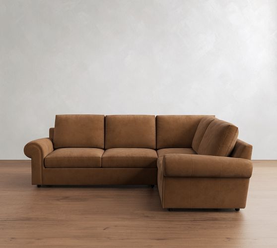Bellevue Leather 3-Piece Sectional (118") by Pottery Barn