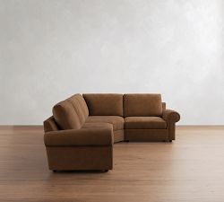 Bellevue Leather 3-Piece Wedge Sectional (128")