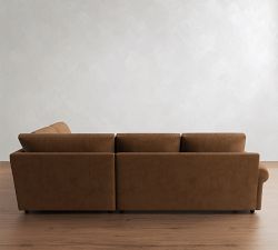 Bellevue Leather 3-Piece Wedge Sectional (128")
