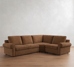Bellevue Leather 3-Piece Wedge Sectional (128")
