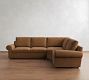 Bellevue Leather 3-Piece Wedge Sectional (128")