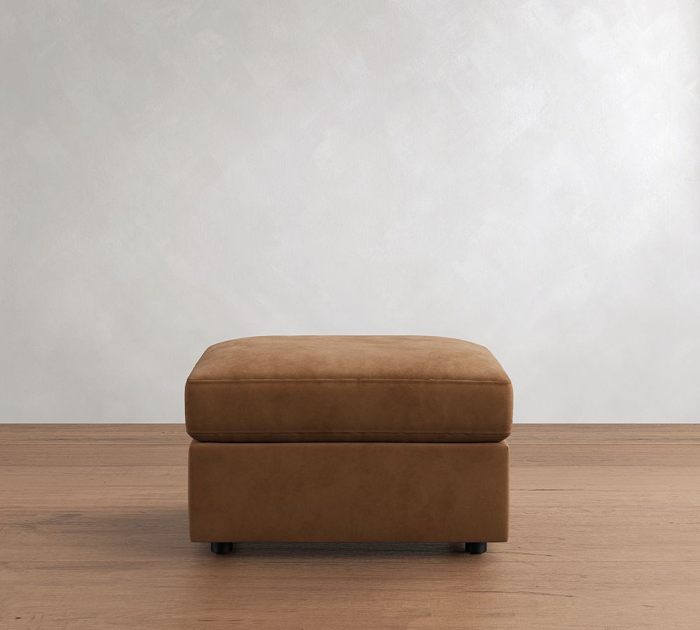 Bellevue Leather Ottoman by Pottery Barn