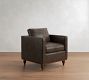 Jake Leather Turned Leg Chair
