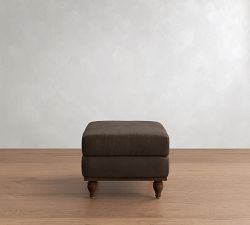 Jake Leather Tapered Legs Ottoman